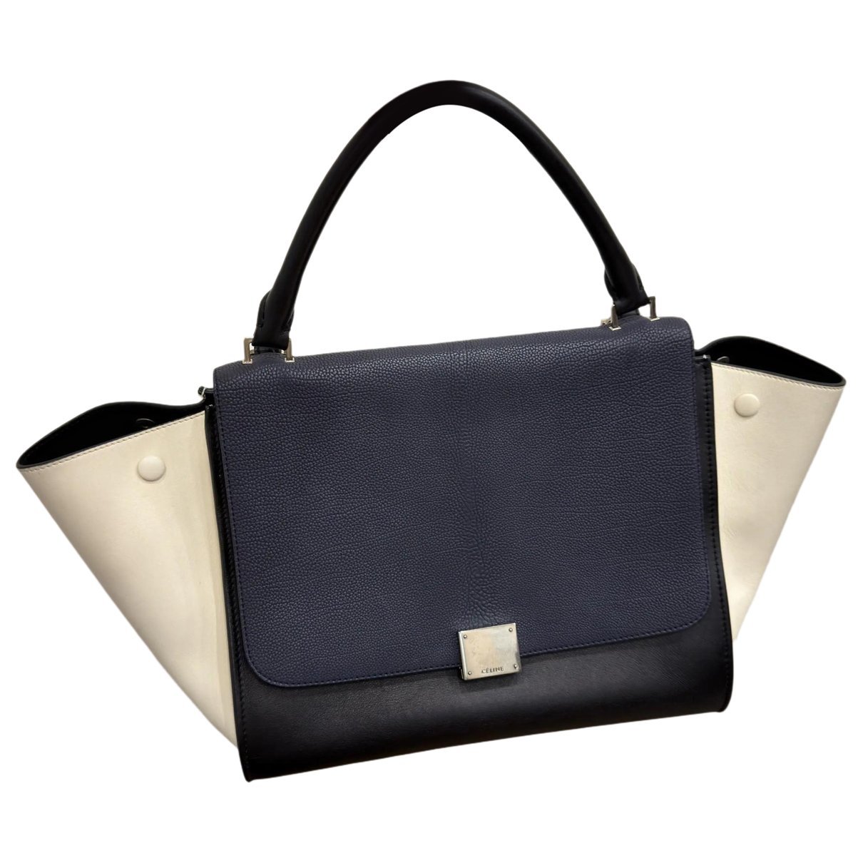 Trapèze leather handbag