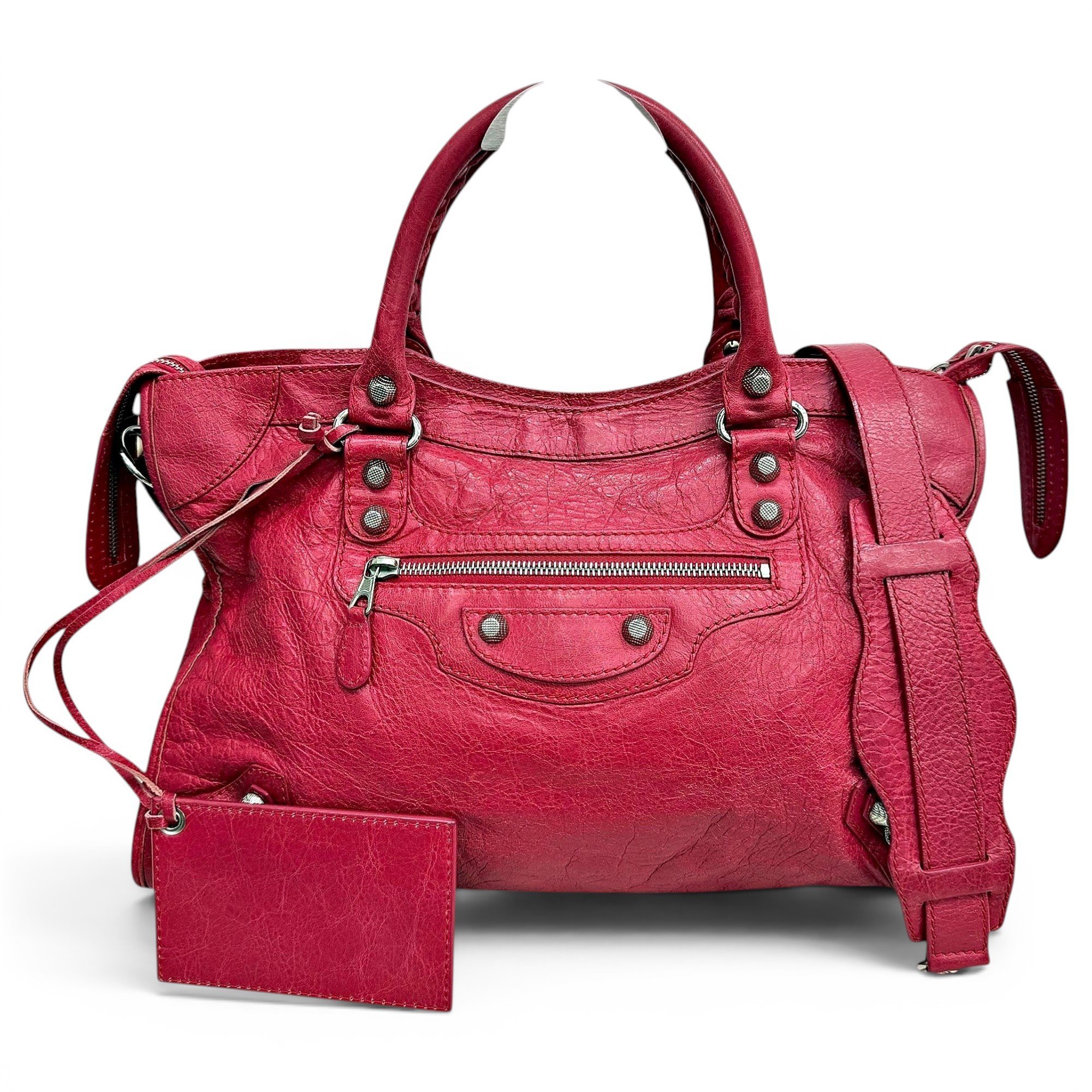 City leather handbag