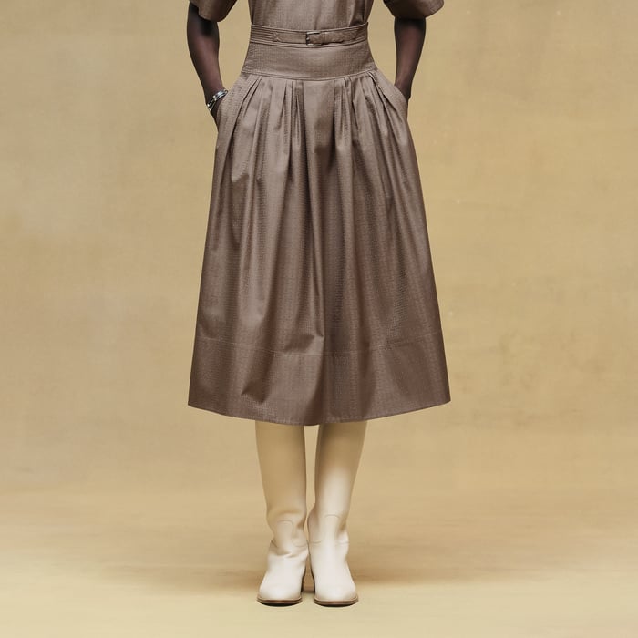 "Mosaique" Pleated Skirt With Basque