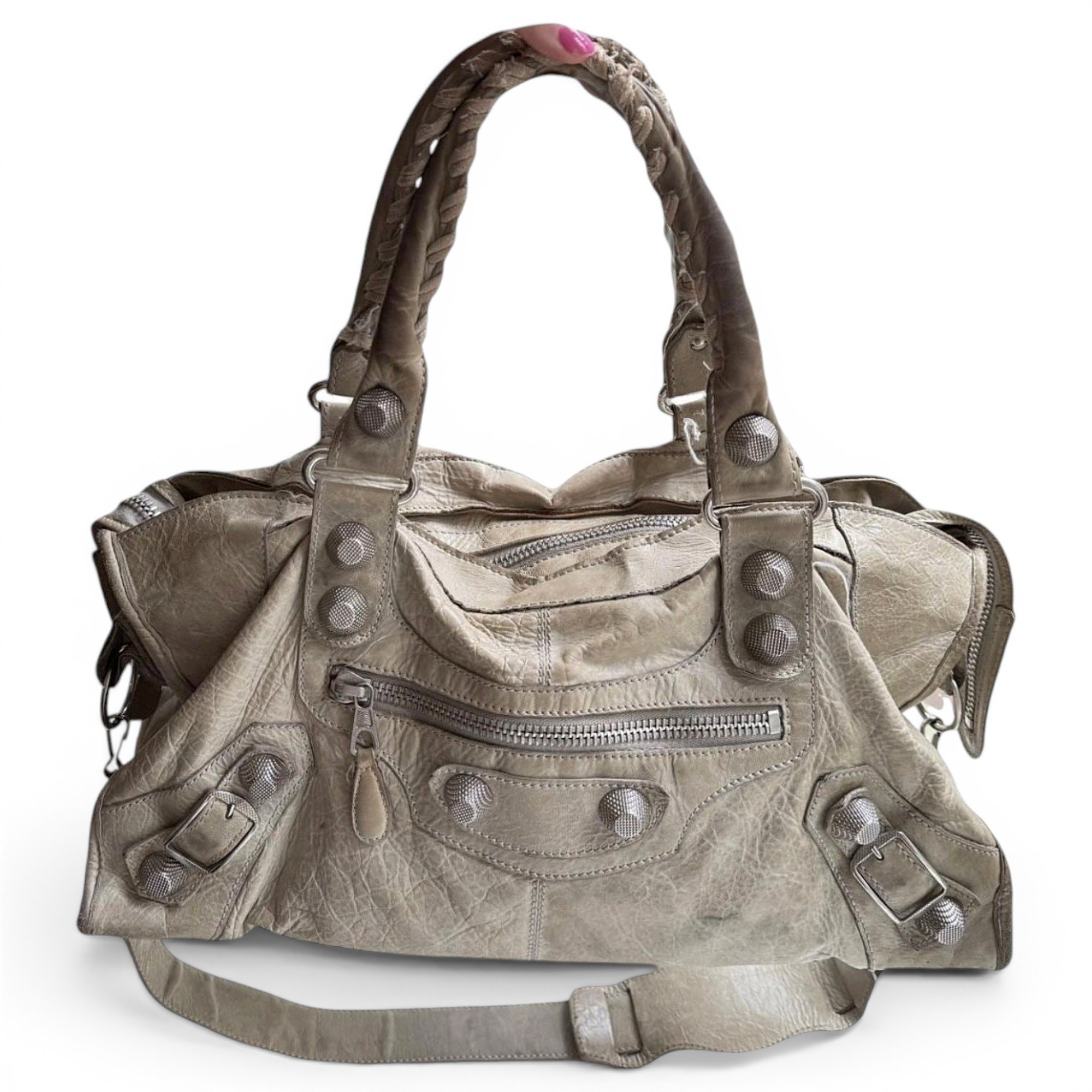 City leather handbag