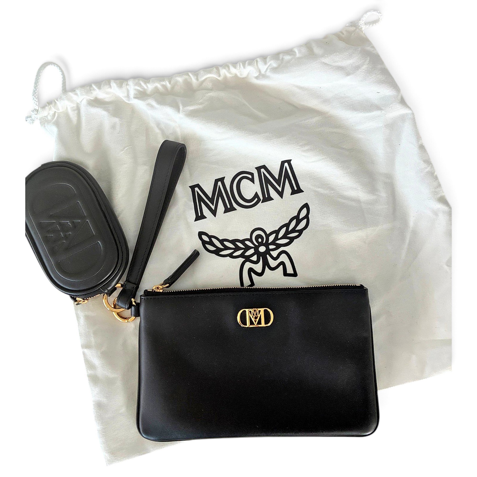 Leather clutch bag