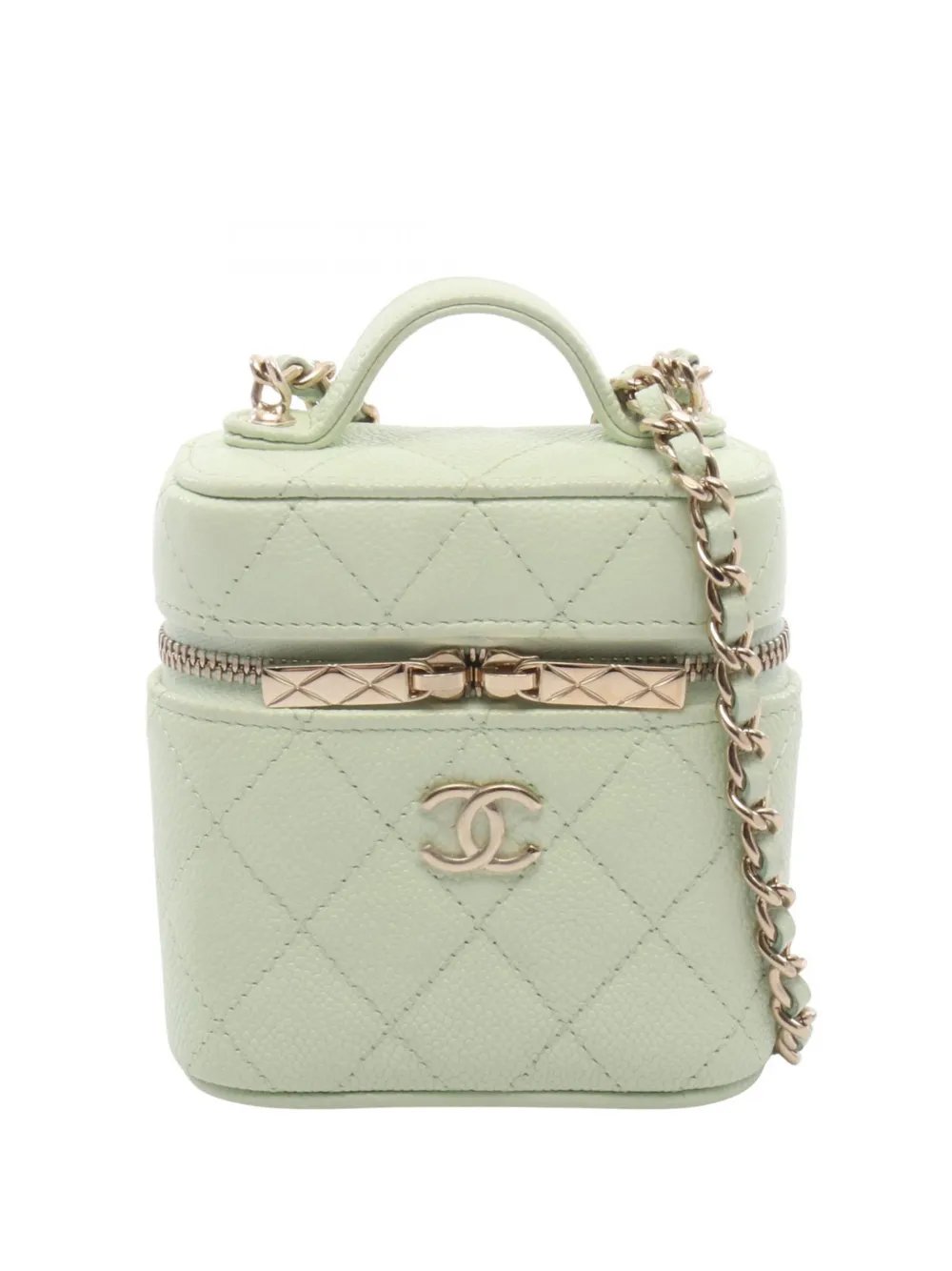 2021 Small CC Quilted Caviar Vanity Case satchel