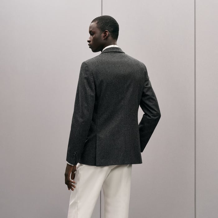 Anthracite Stadium Relax Jacket With Leather Detail