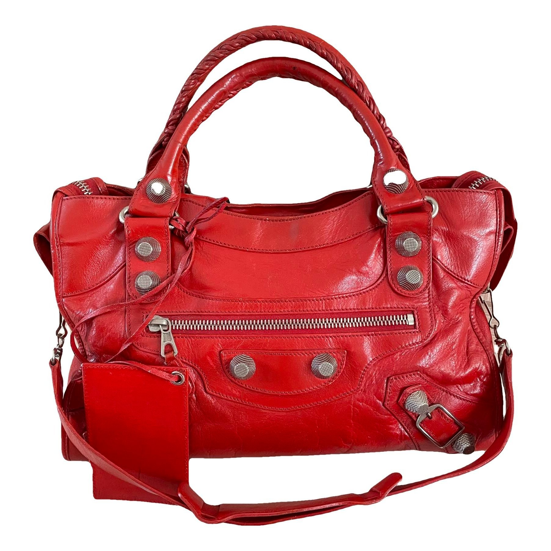 City leather handbag