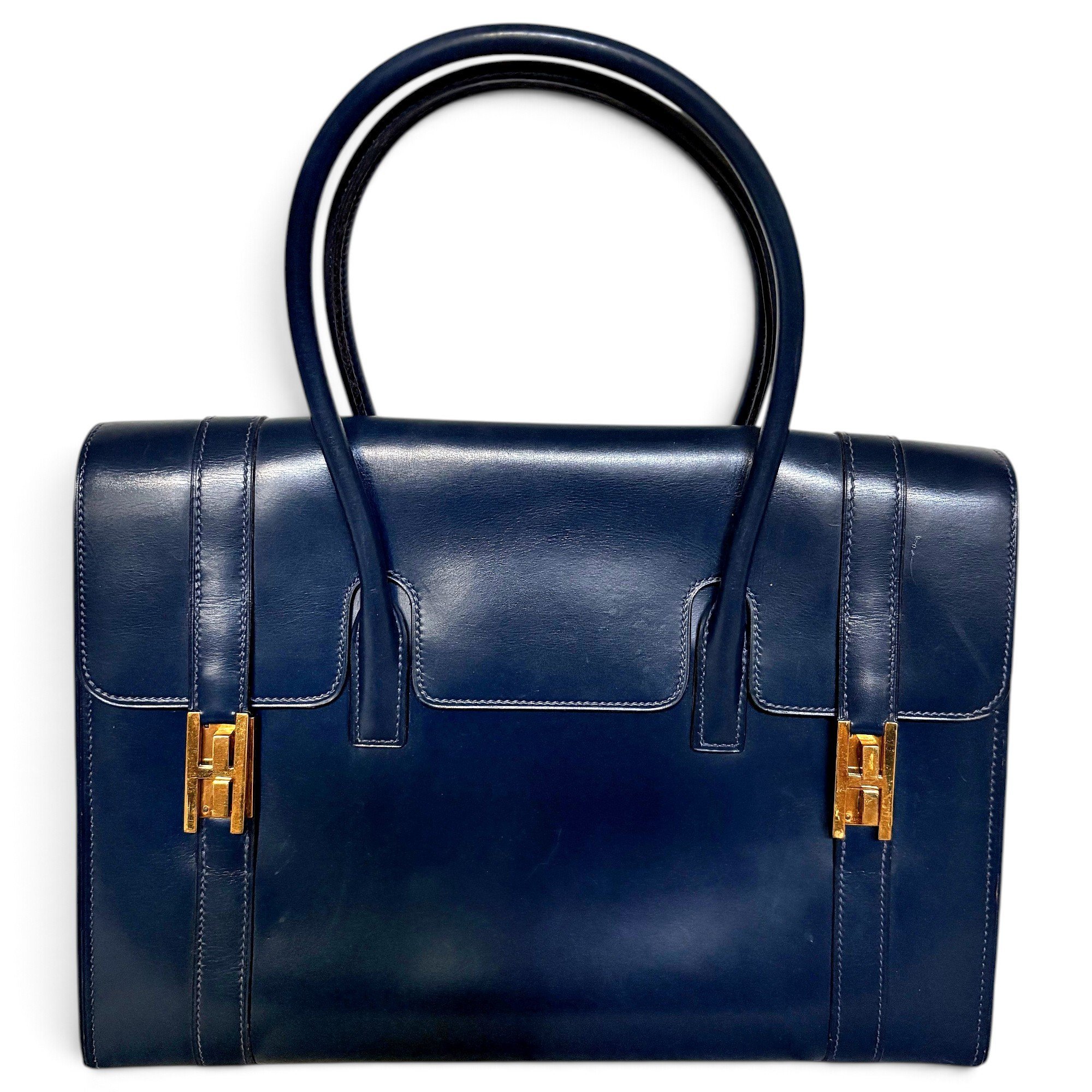 Drag leather handbag