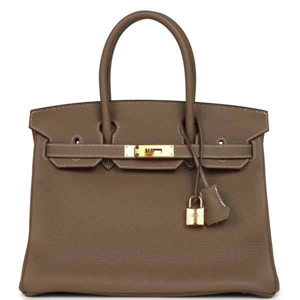 Pre-owned Hermes Birkin 30 Etoupe Togo Gold Hardware