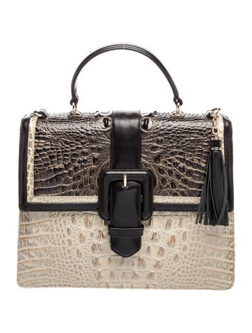 Brahmin Embossed Leather Top Handle Bag