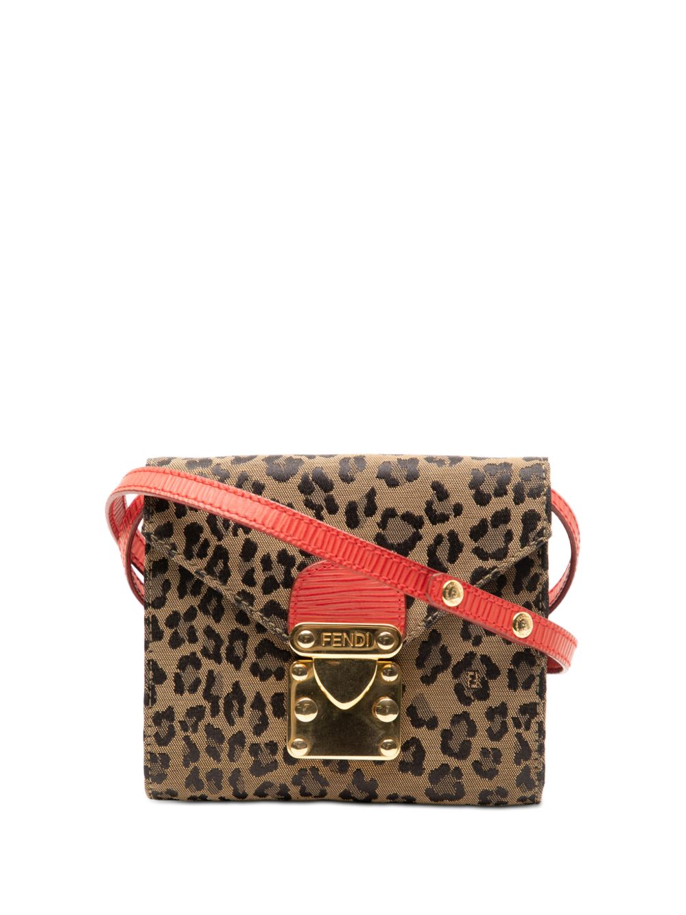 20th Century Mini Leopard Print Canvas Flap crossbody bag