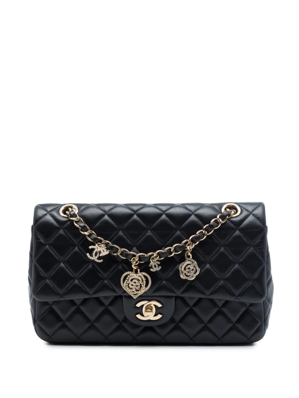 2014 Medium Classic Lambskin Valentines Heart Charms Single Flap shoulder bag