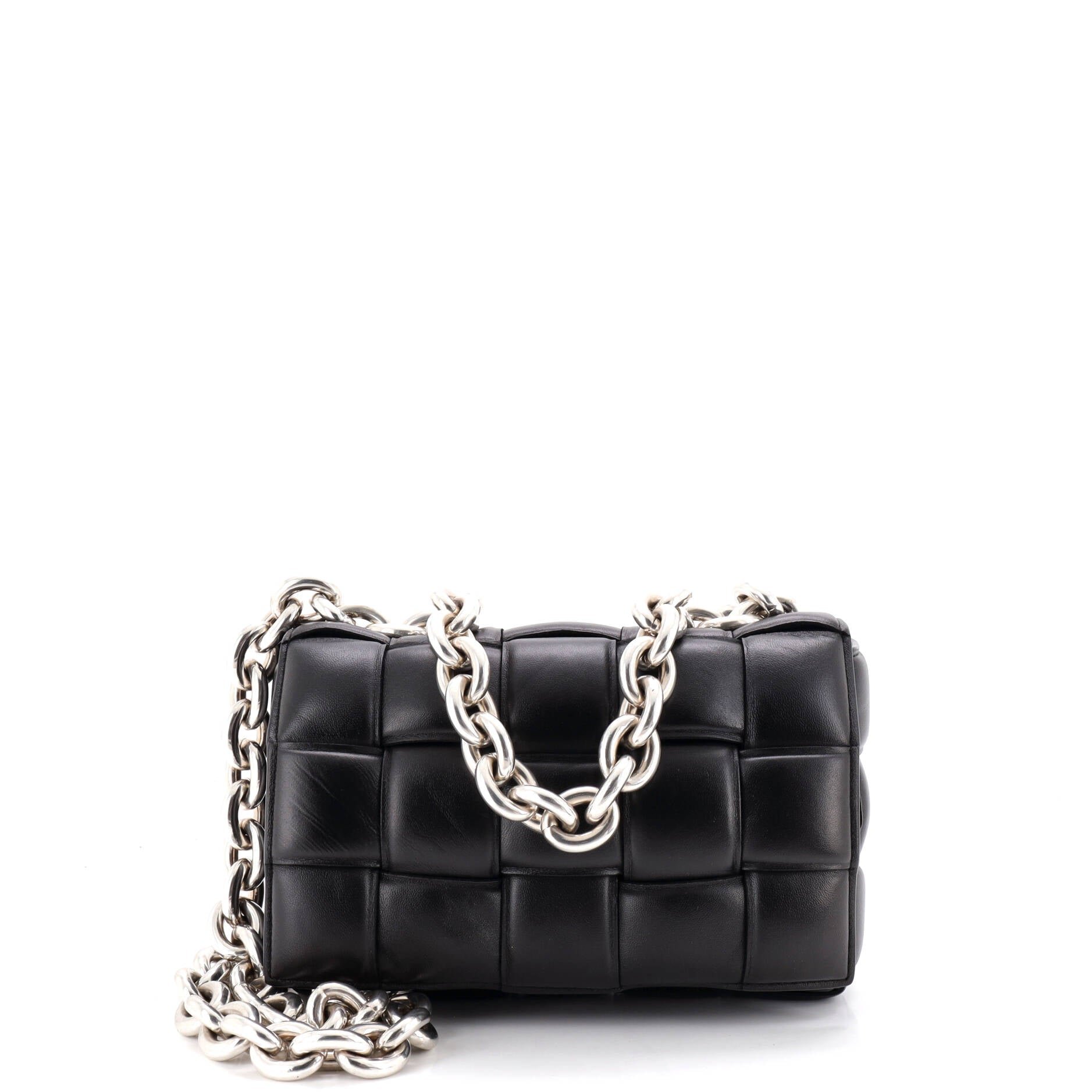Cassette Chain Crossbody Bag Padded Maxi Intrecciato Leather