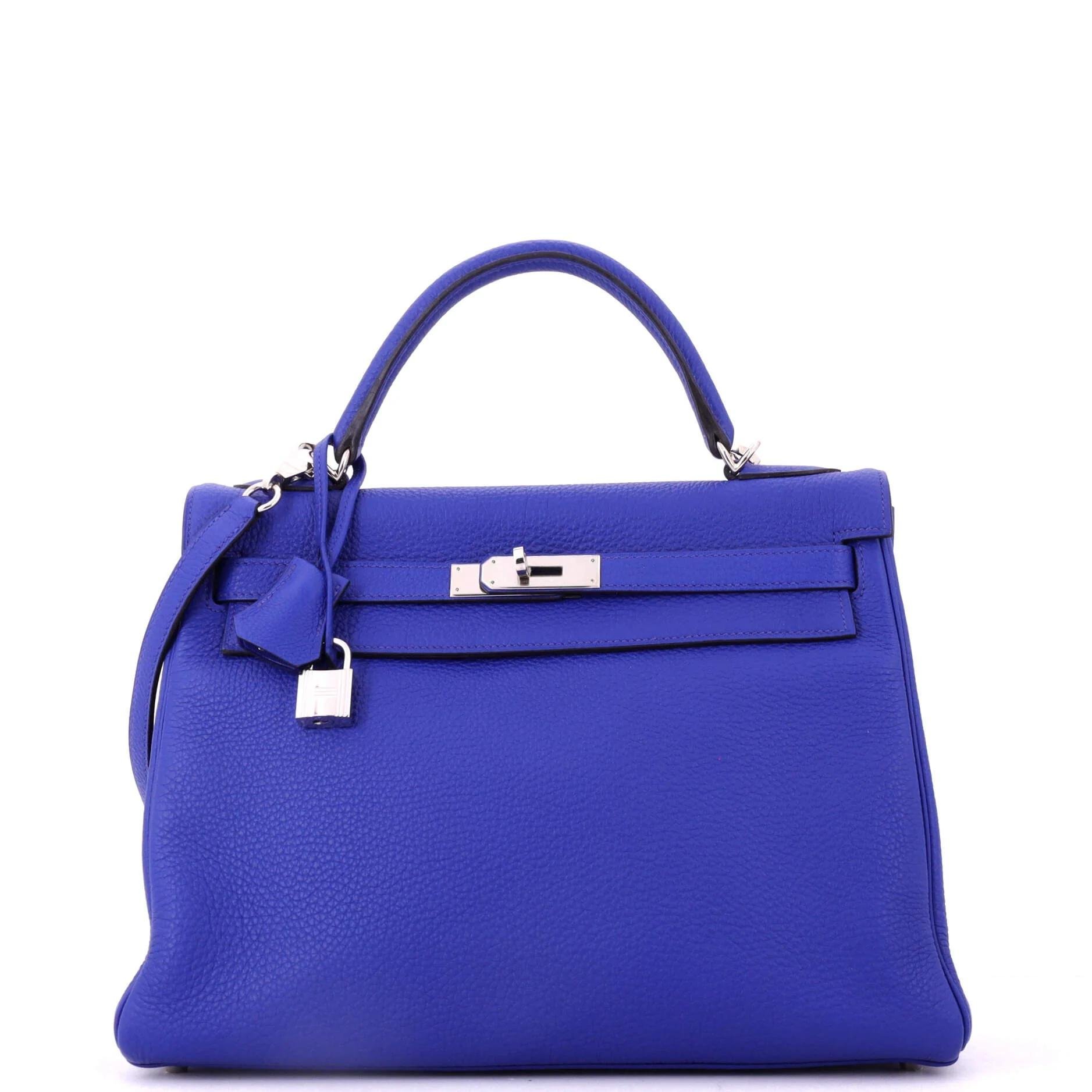 Hermes Kelly 32 Handbag Bleu Electrique Togo Leather 2011