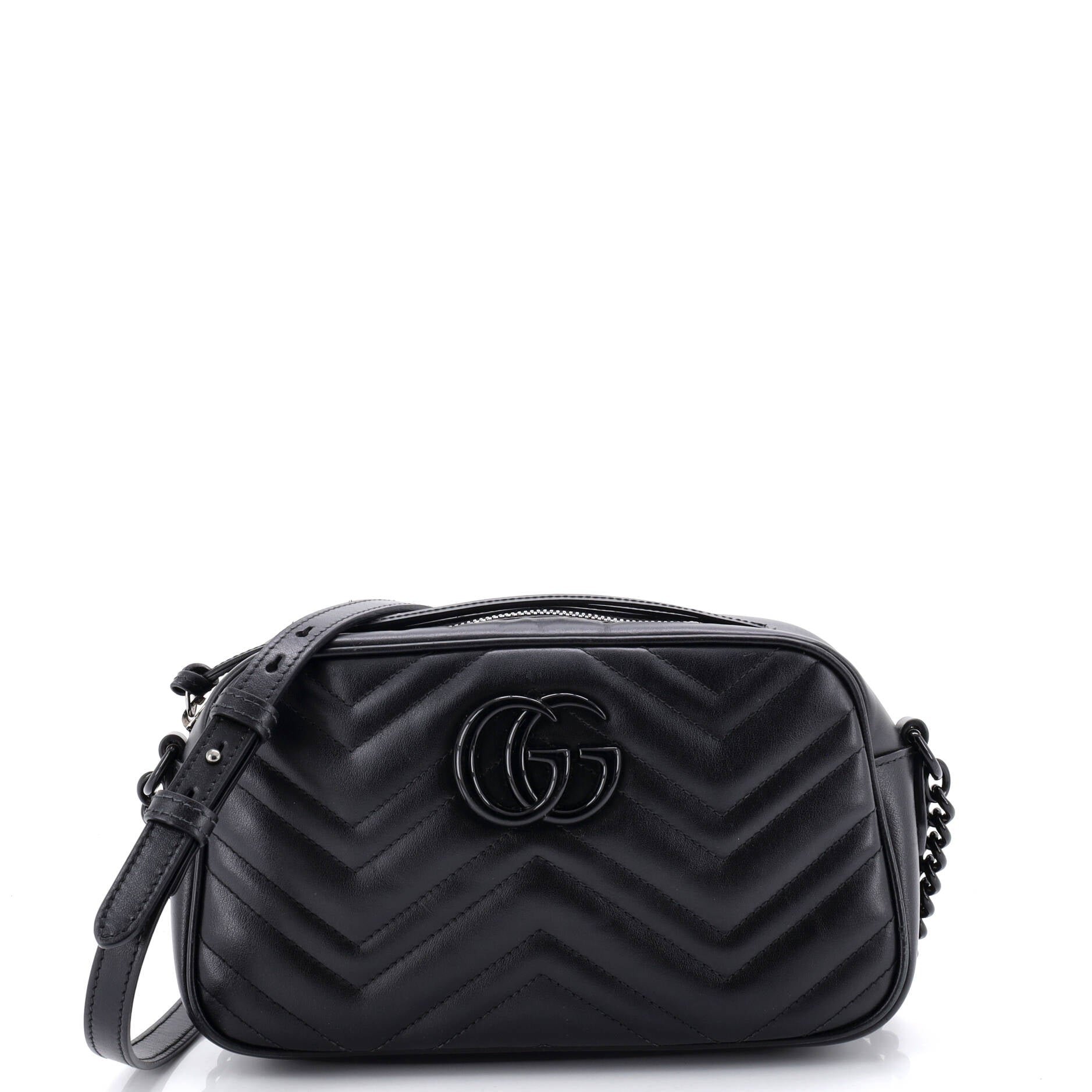 Gucci GG Marmont Monochrome Shoulder Bag Matelasse Leather Small