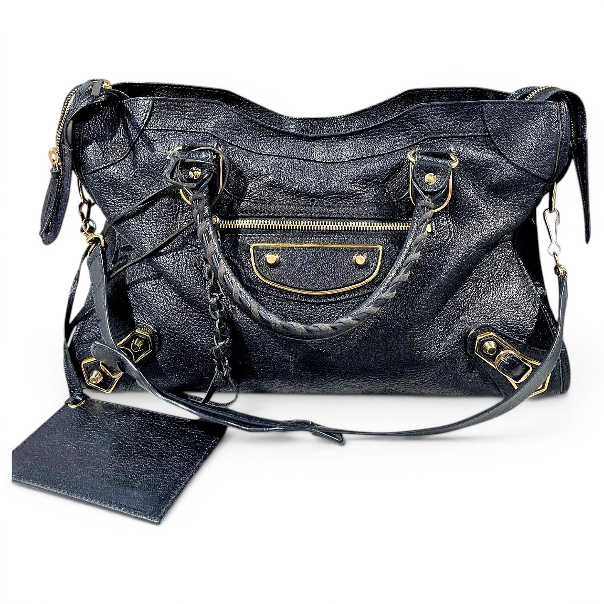 City leather handbag