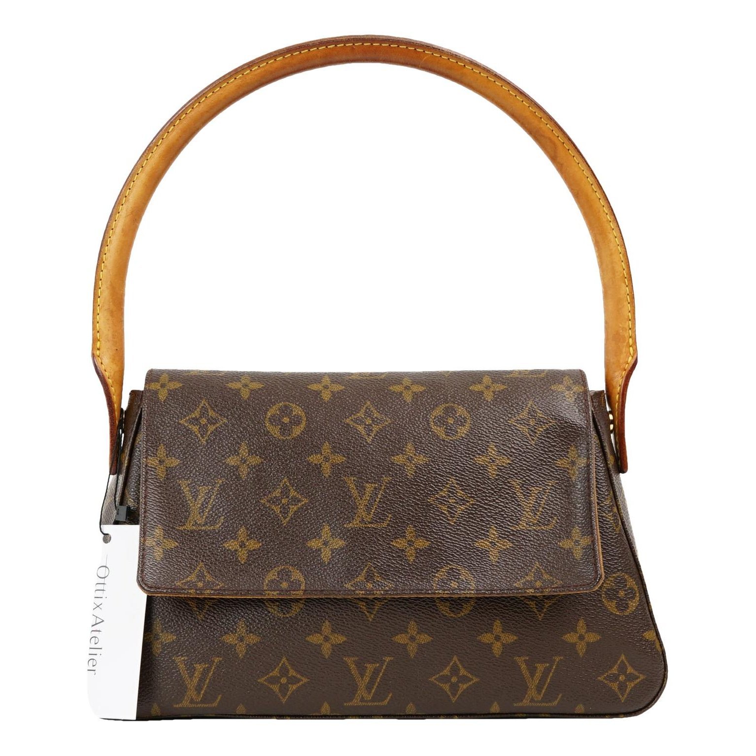 Looping leather handbag