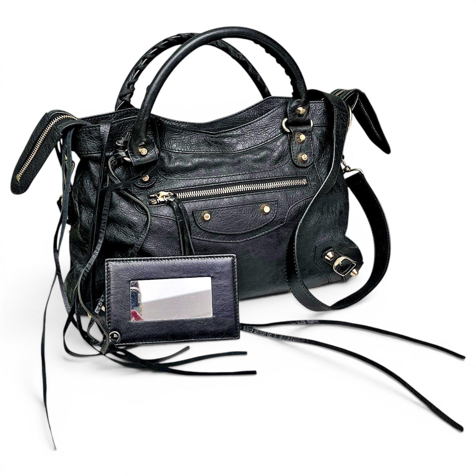 City leather handbag