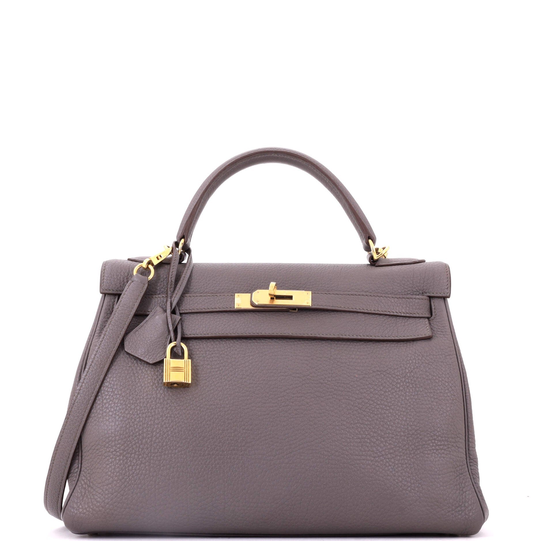 Kelly Handbag Grey Togo with Gold Hardware 32