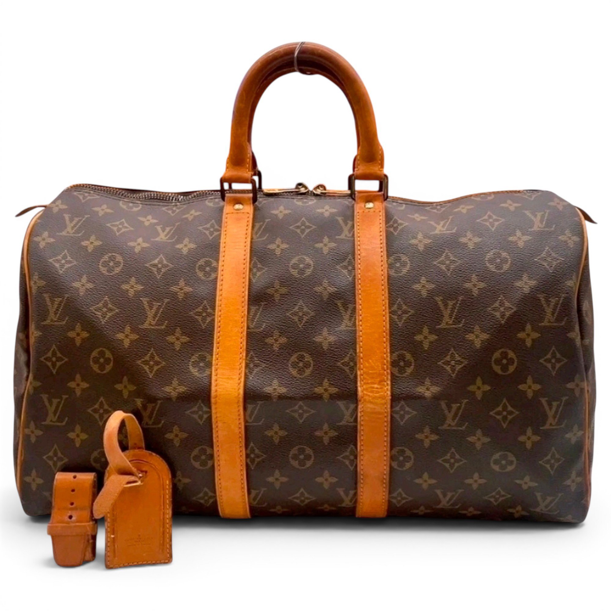 Keepall leather travel bag
