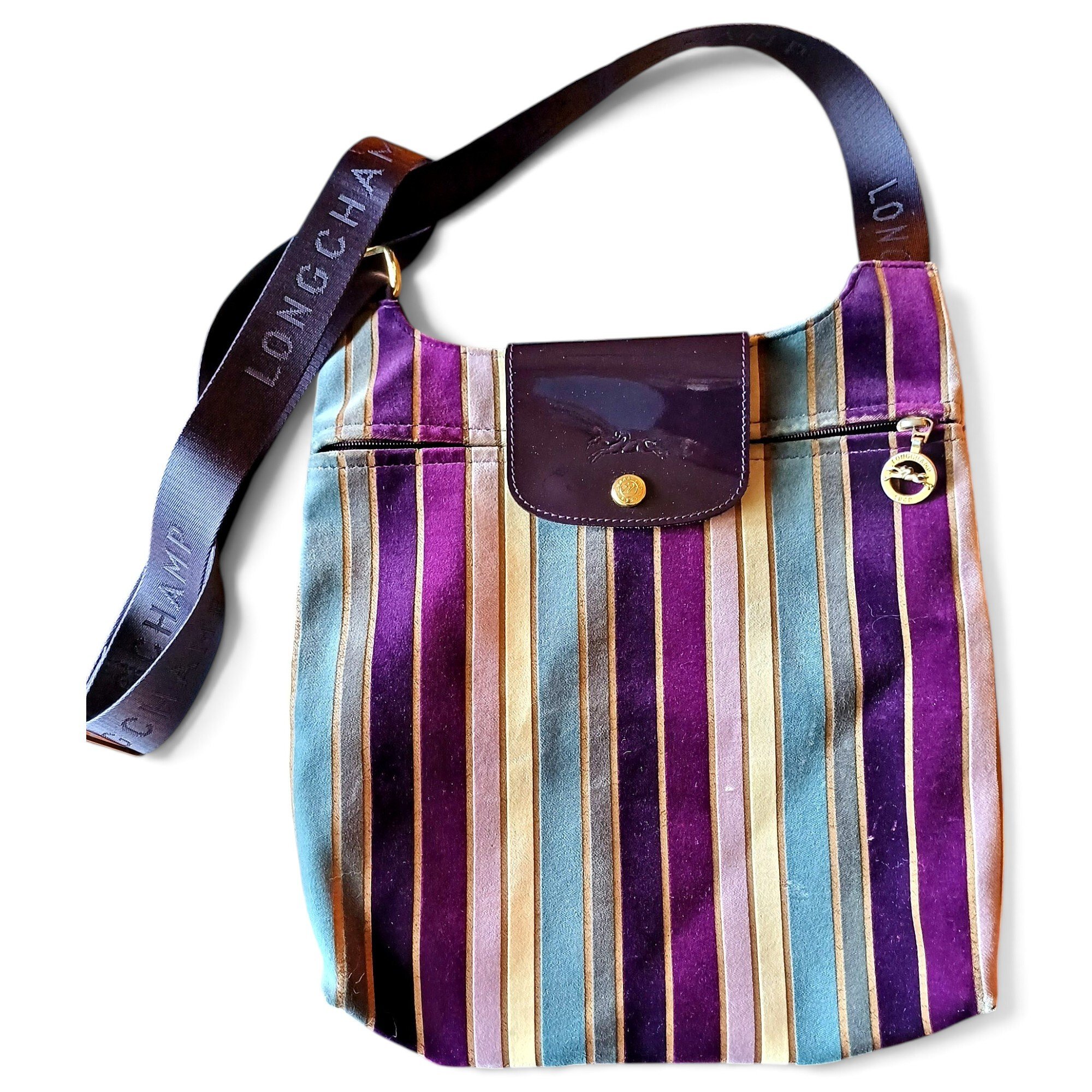 Pliage velvet crossbody bag