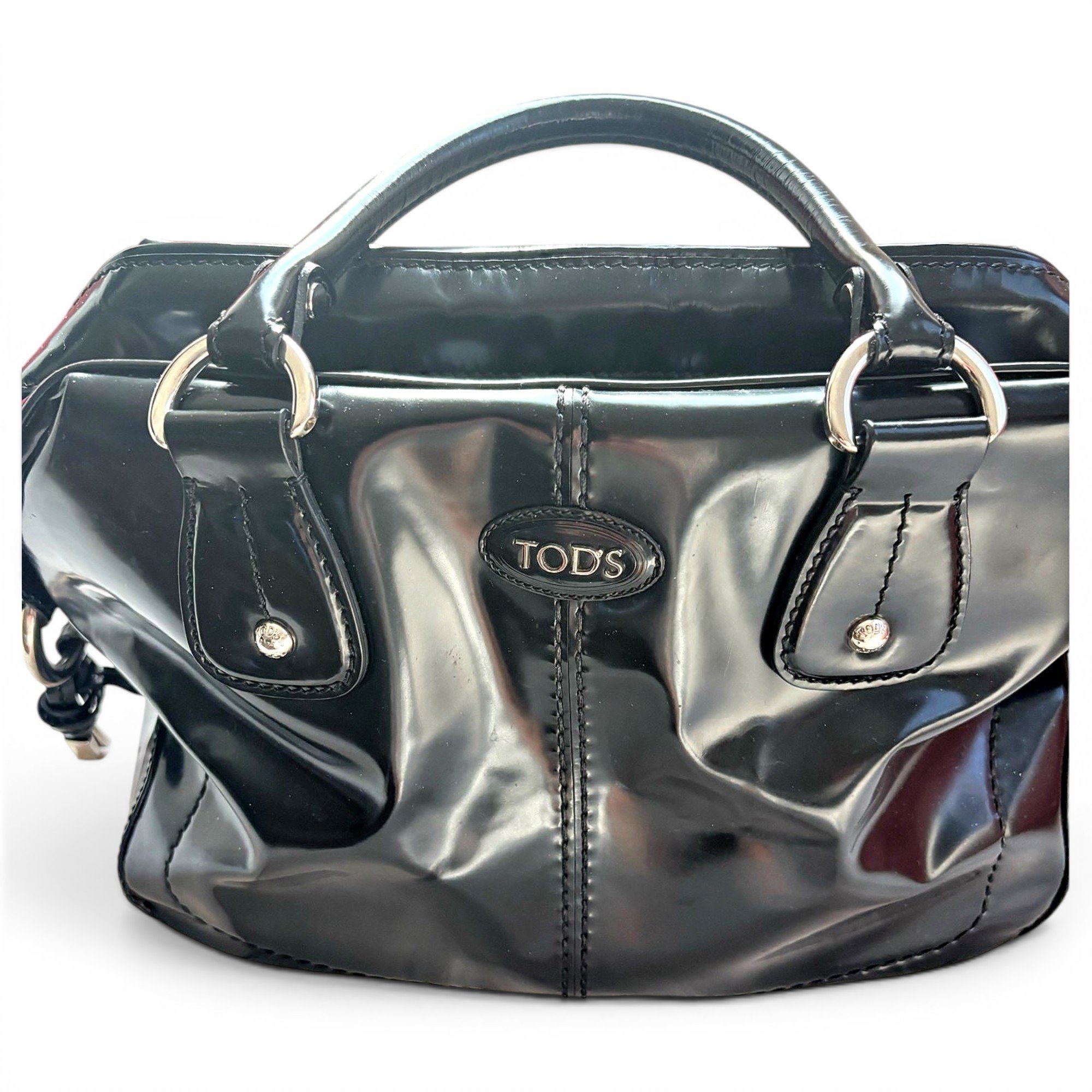 Patent leather handbag