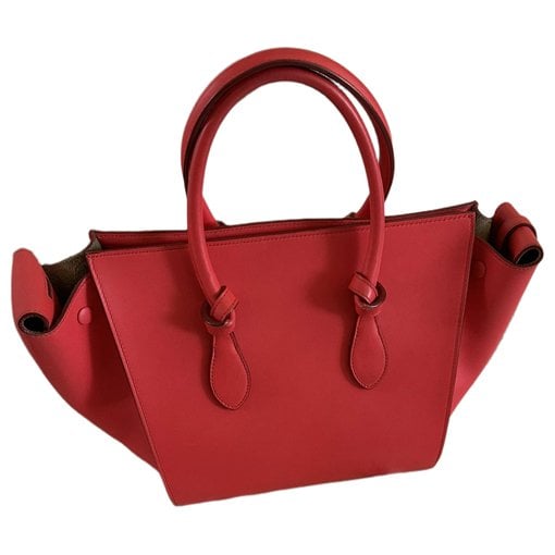 Tie leather handbag