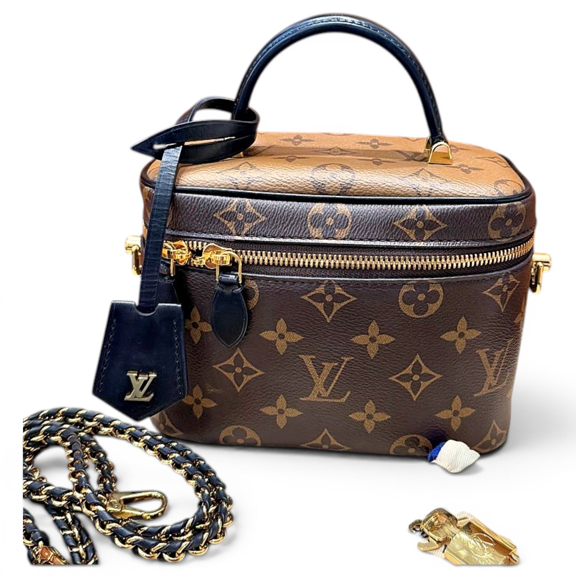 Vanity leather handbag