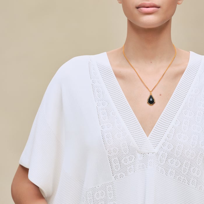 Blanc Cassé "Chaine d'Ancre" Long Caftan Dress