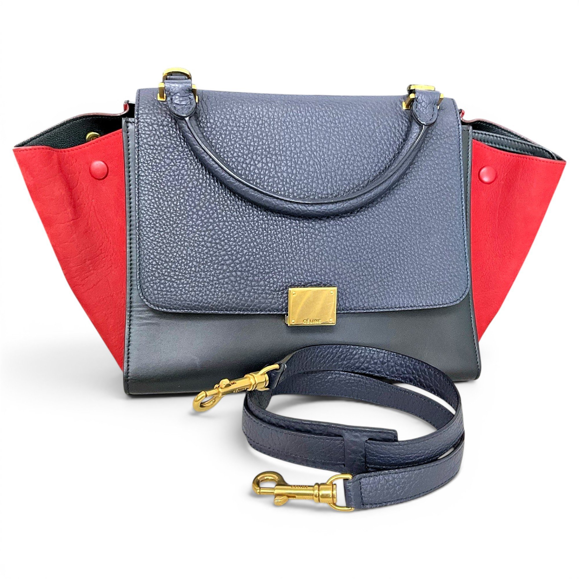 Trapèze leather handbag
