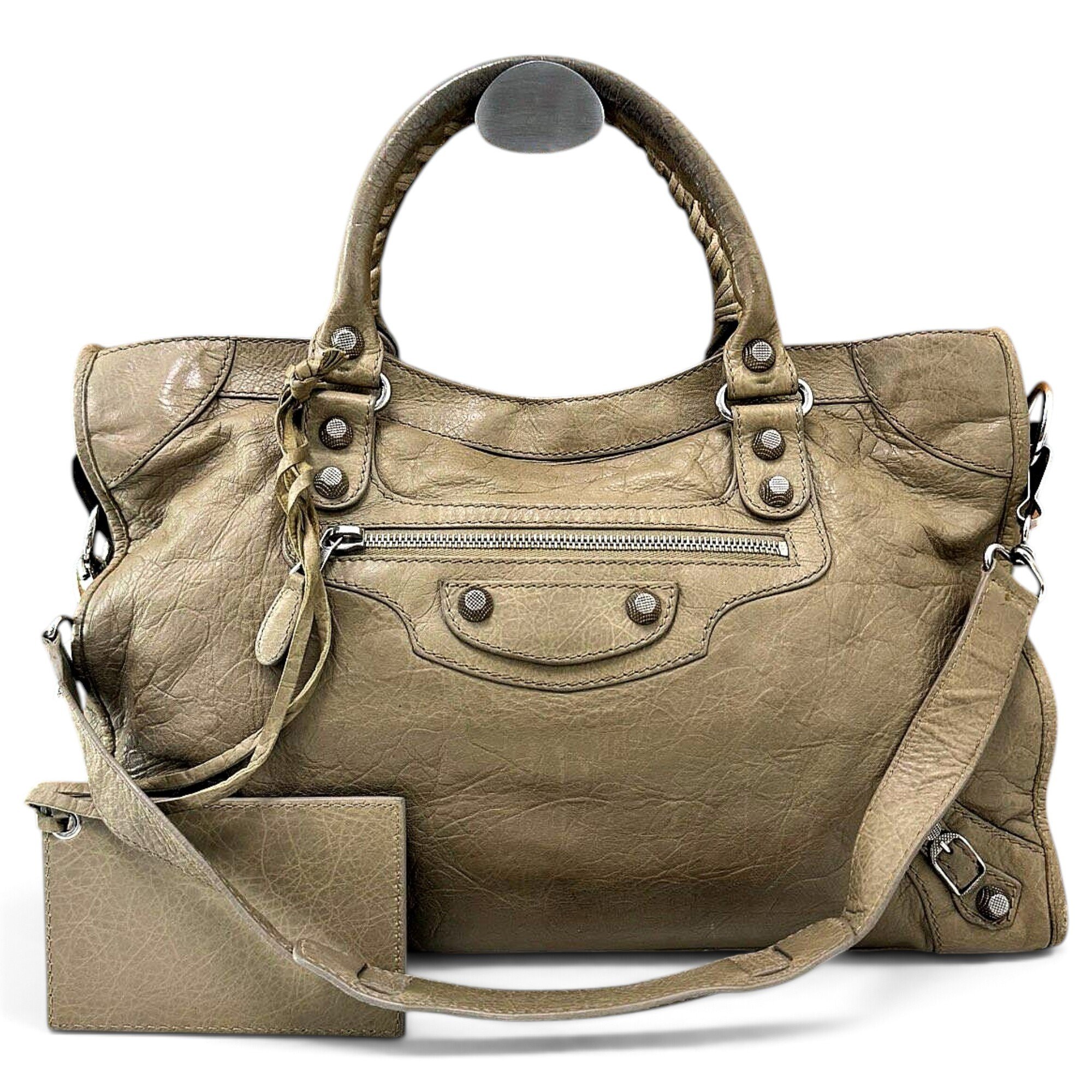 City leather handbag