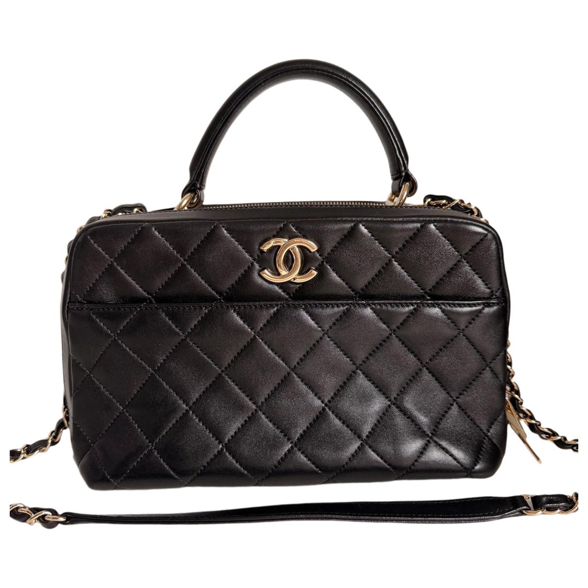 Trendy CC leather crossbody bag