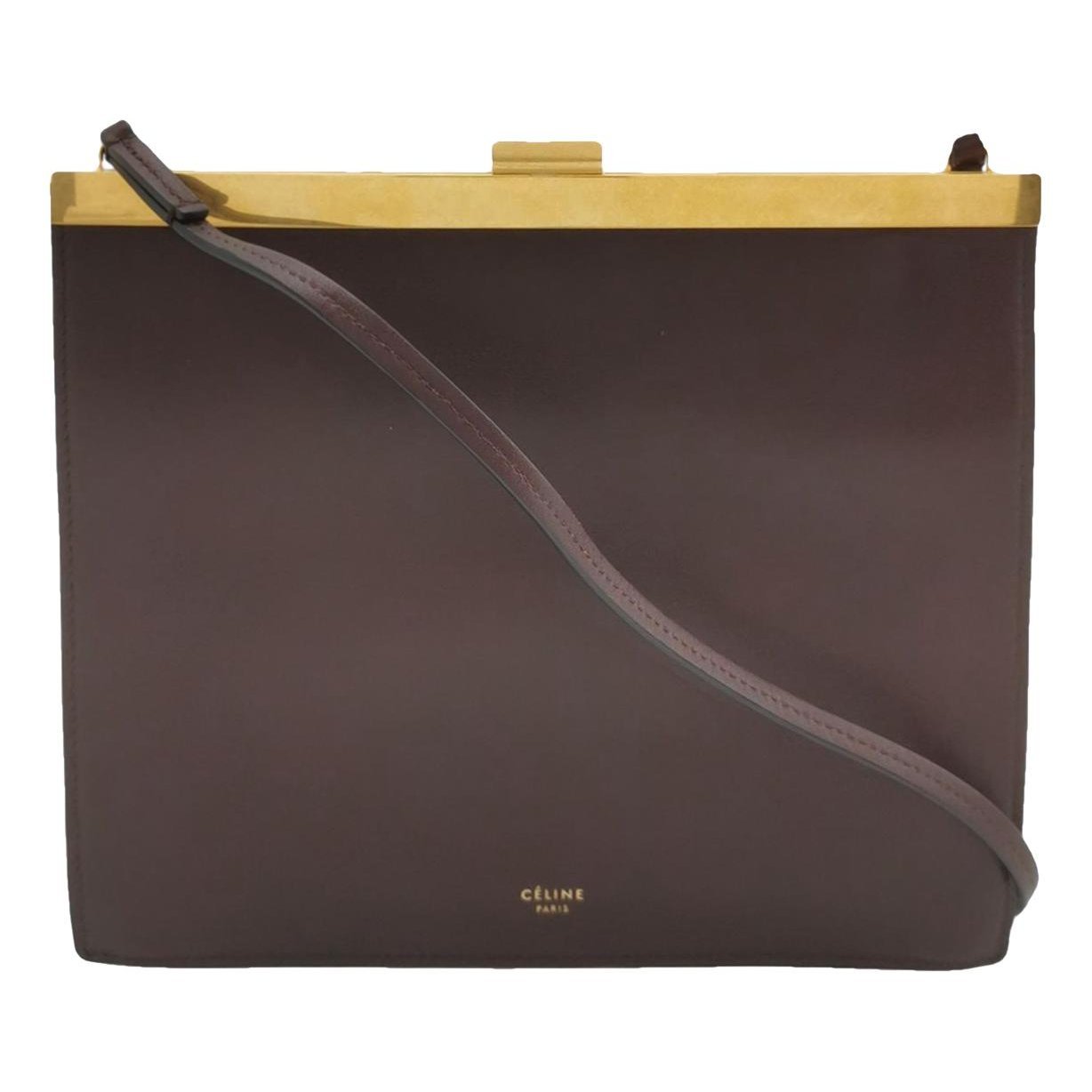 Clasp leather handbag
