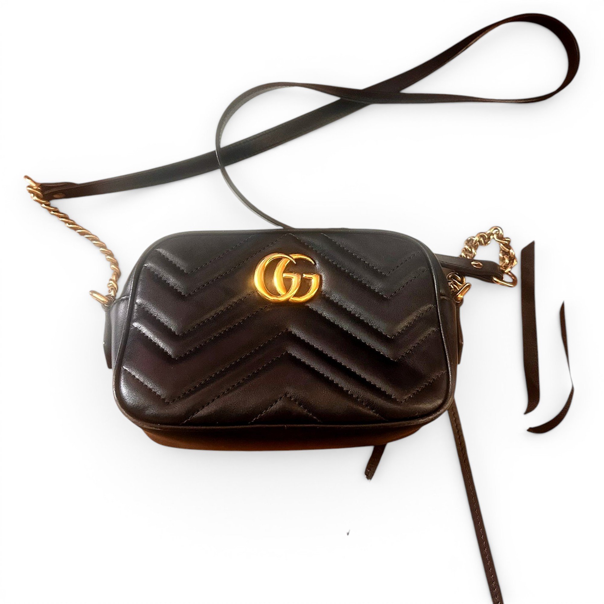 GG Marmont Triple zip leather crossbody bag