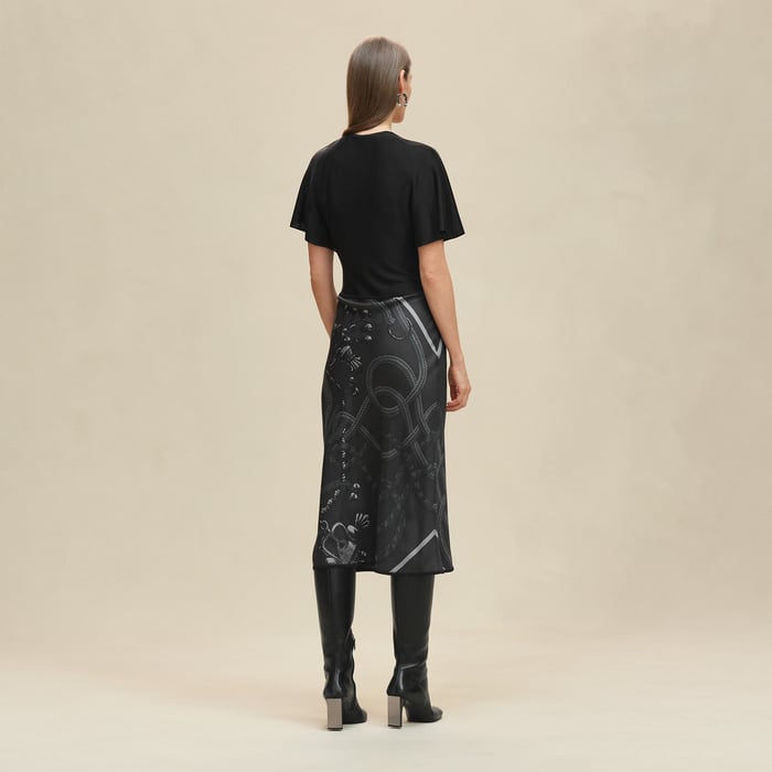 Gris Charbon "Palefroi Remix" Short-sleeve Twillaine Long Dress