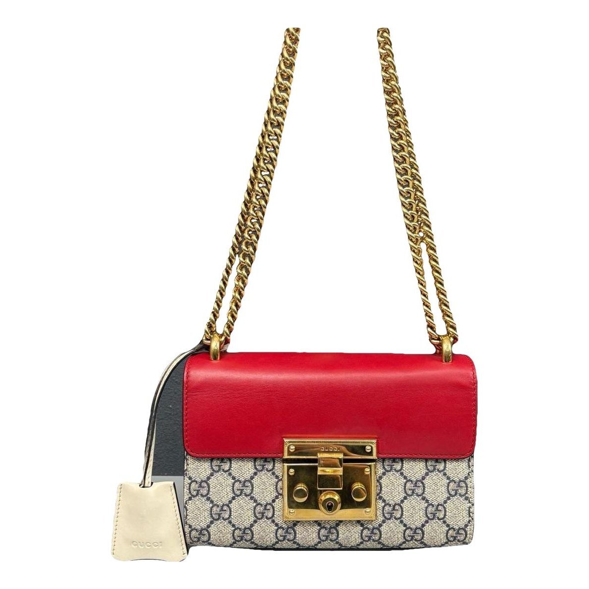 Padlock leather handbag