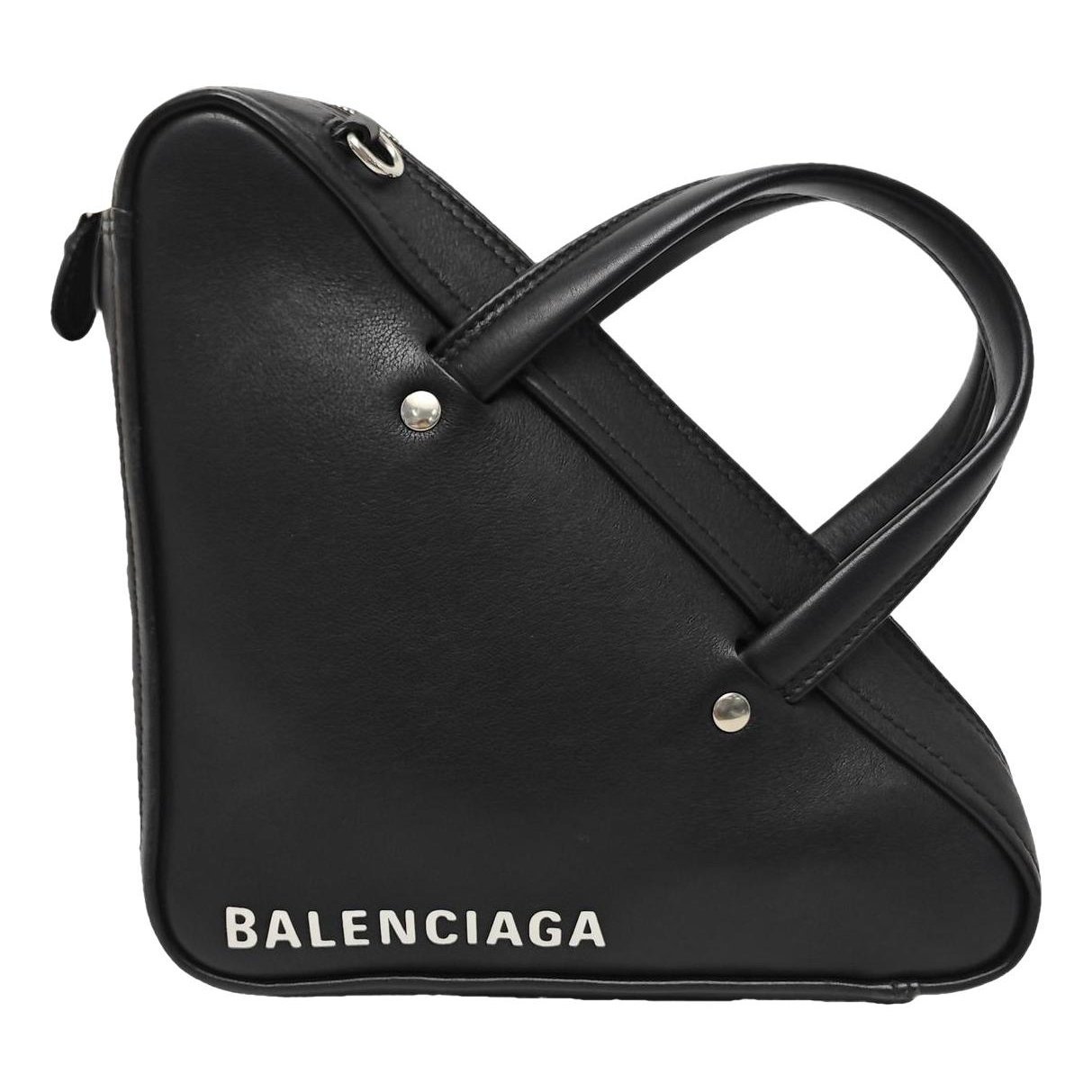 Triangle leather handbag