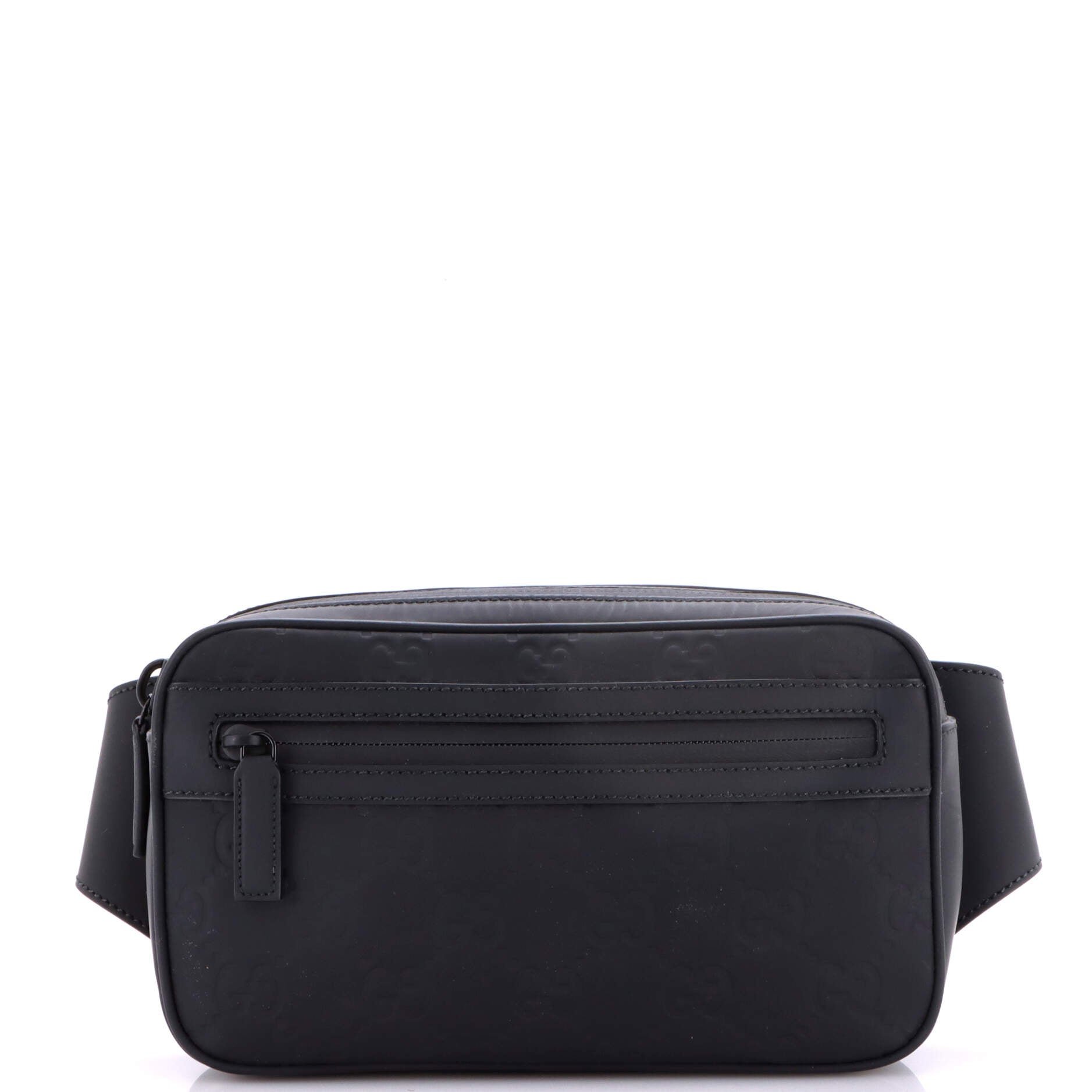Front Zip Belt Bag GG Rubber Effect Leather