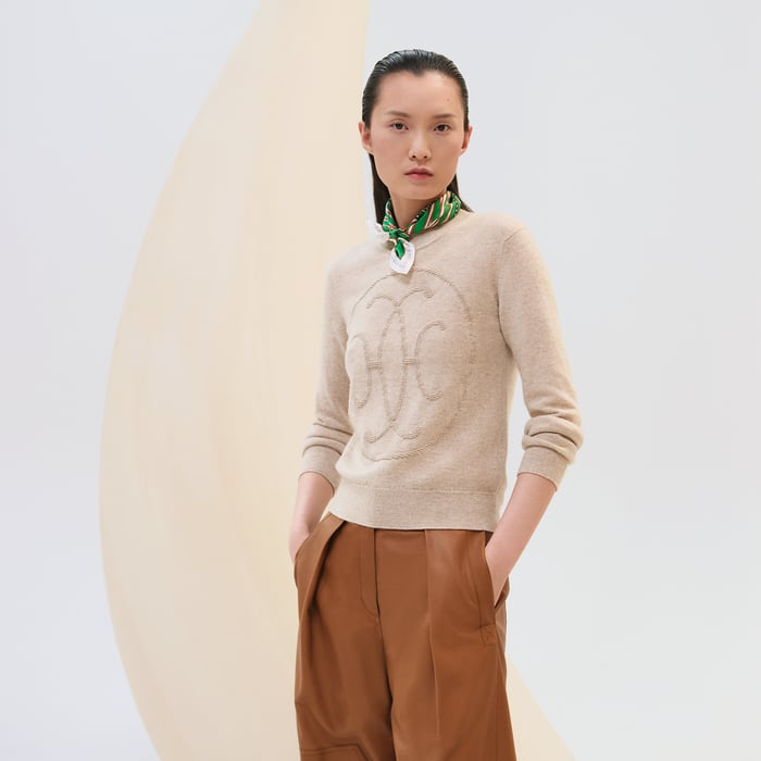 Cashmere "H Lift" Long Sleeve Sweater