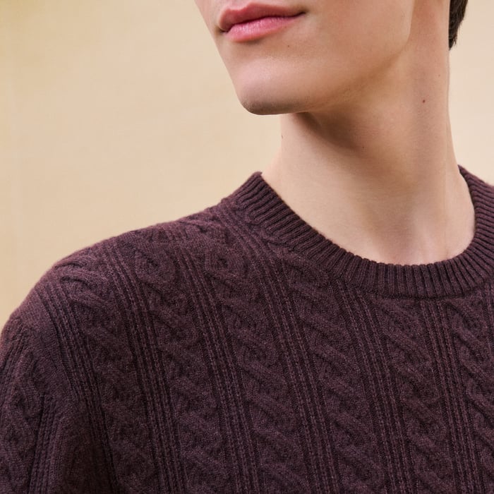 Grenat Cashmere "Torsades Et H Fantome" Crewneck Sweater