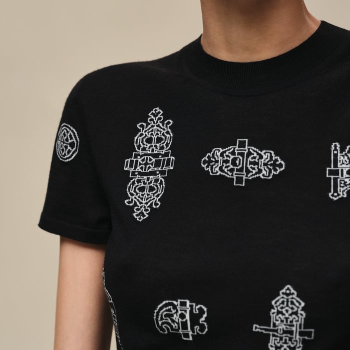 Noir "Ferronnerie" Short-sleeve Sweater