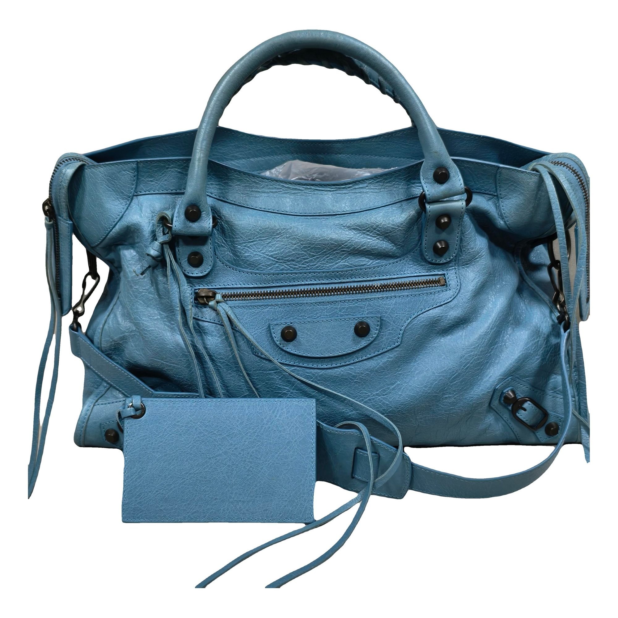 City leather handbag