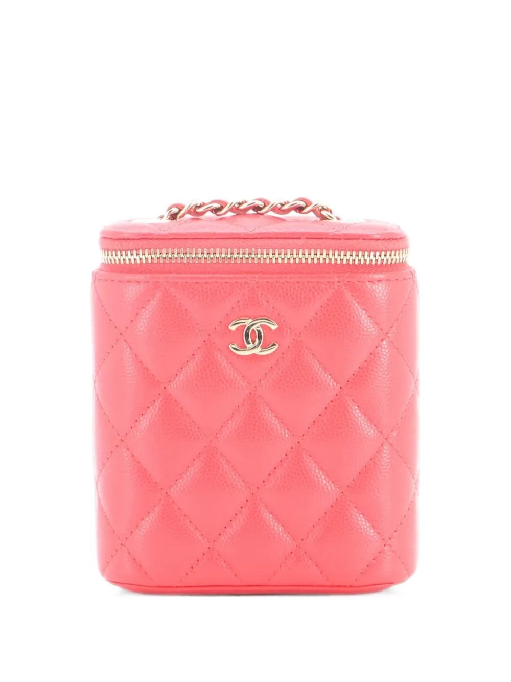 Vertical Classic Vanity Case with Chain Quilted Caviar Mini shoulder bag