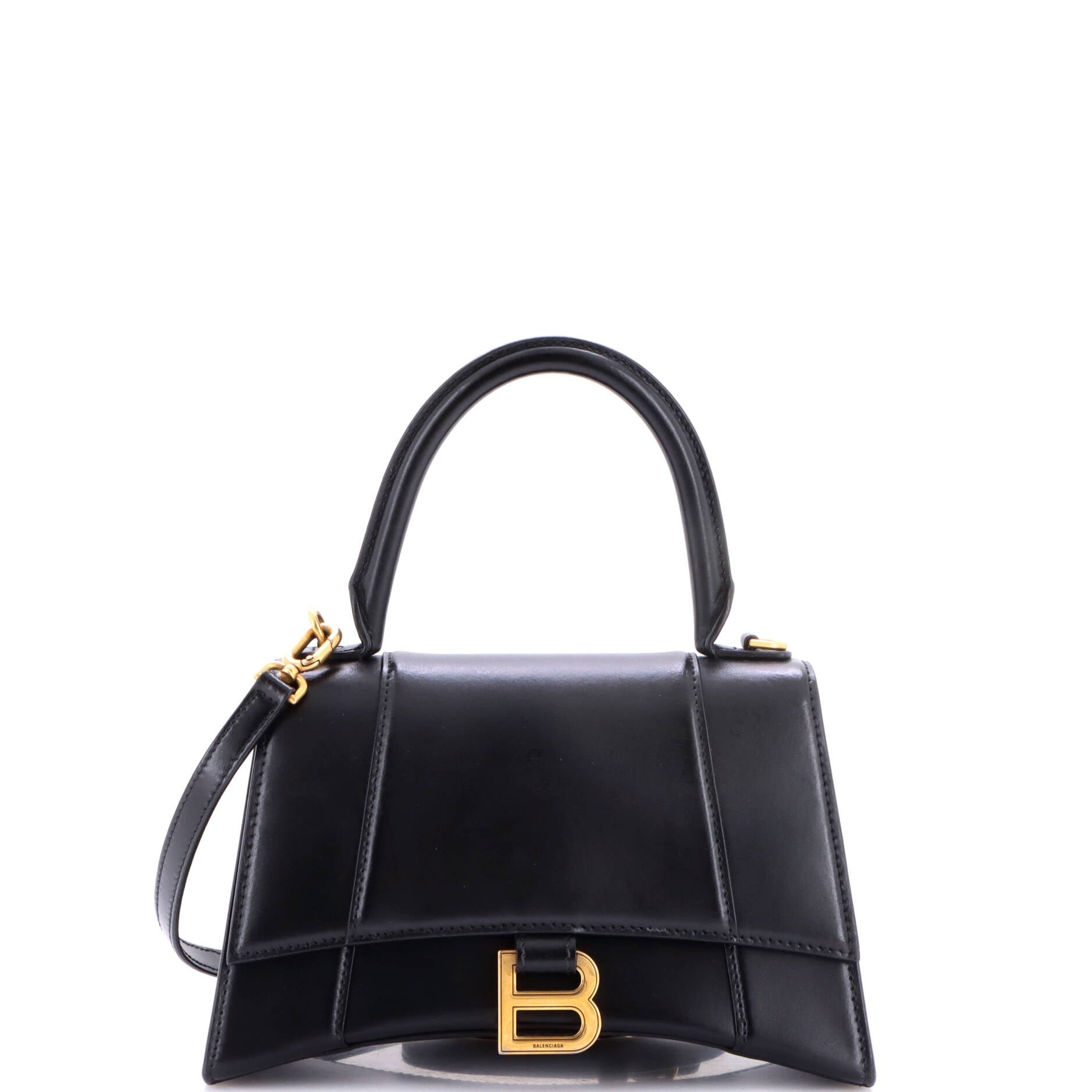 Hourglass Top Handle Bag Leather Small