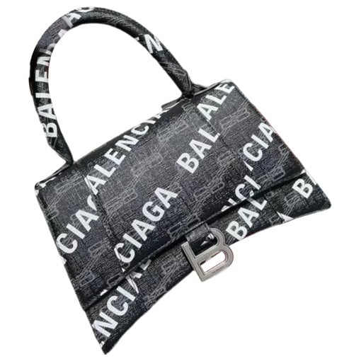 Hourglass leather handbag