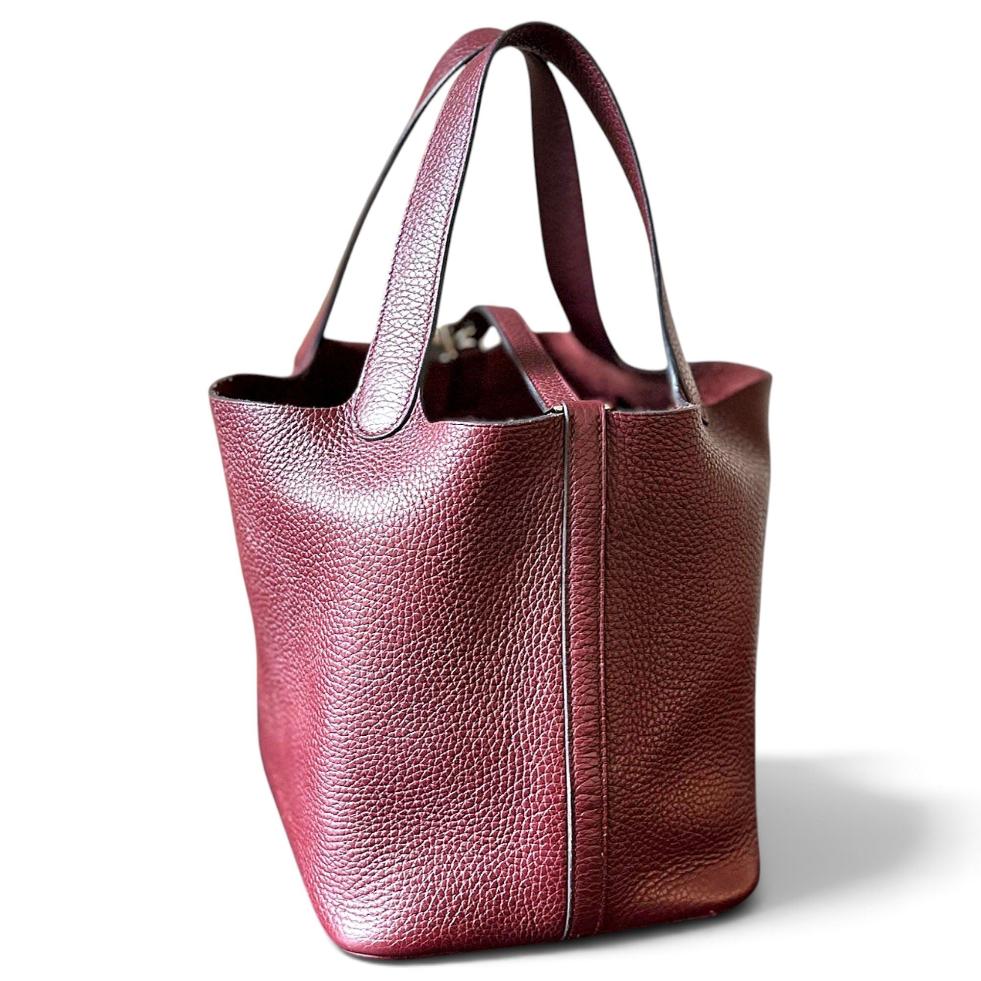 Picotin leather tote
