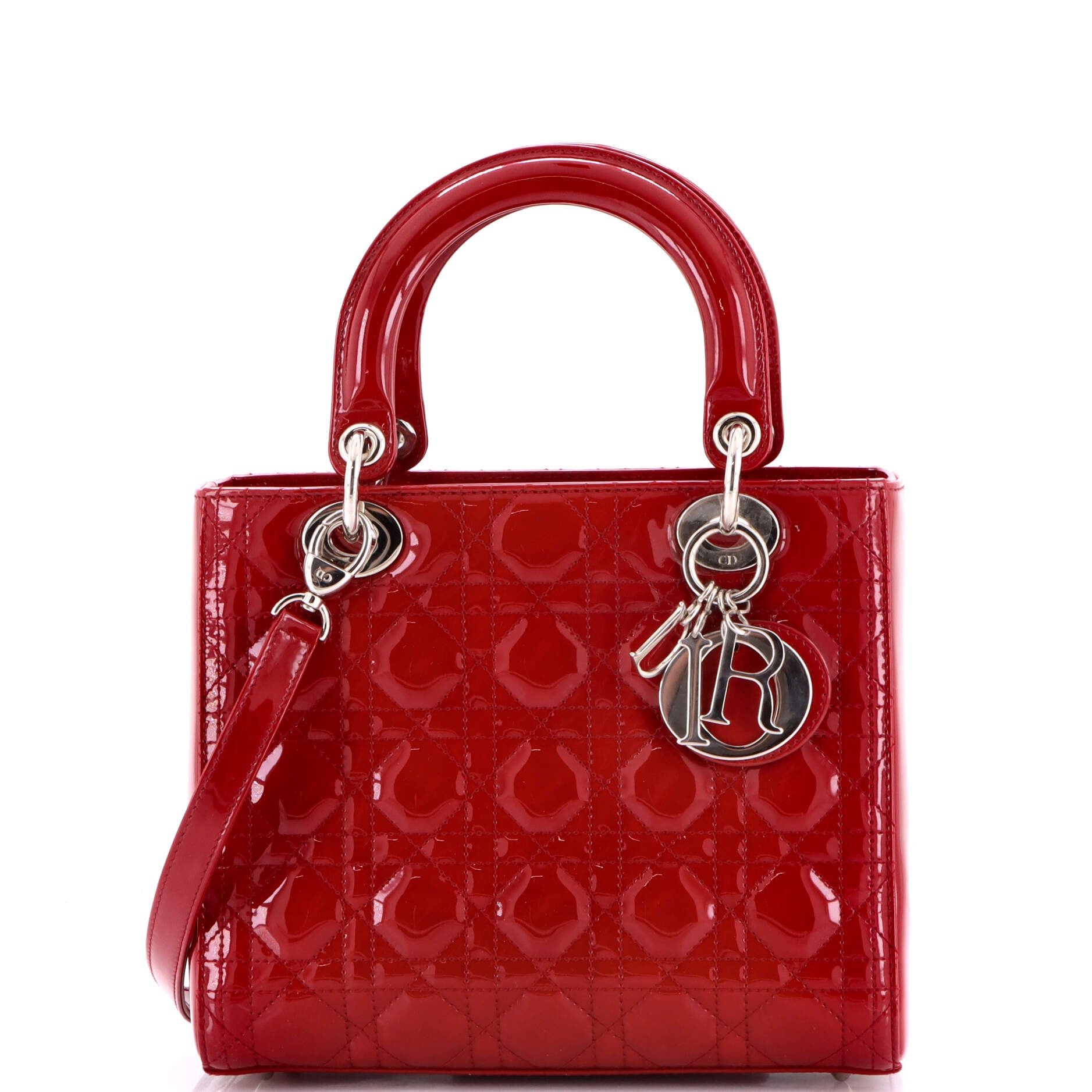 Dior Lady Dior Bag Cannage Quilt Patent Medium