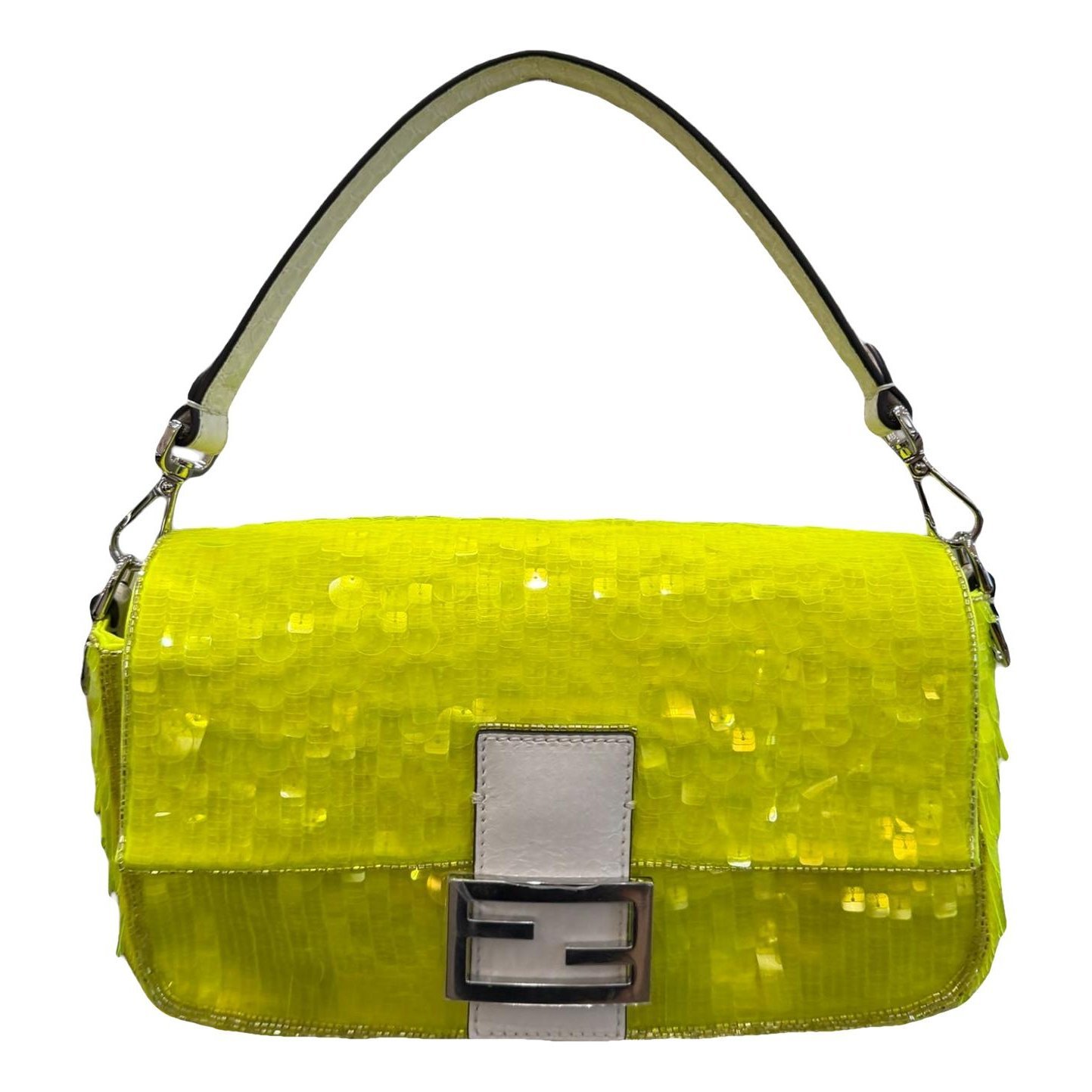 Baguette glitter clutch bag
