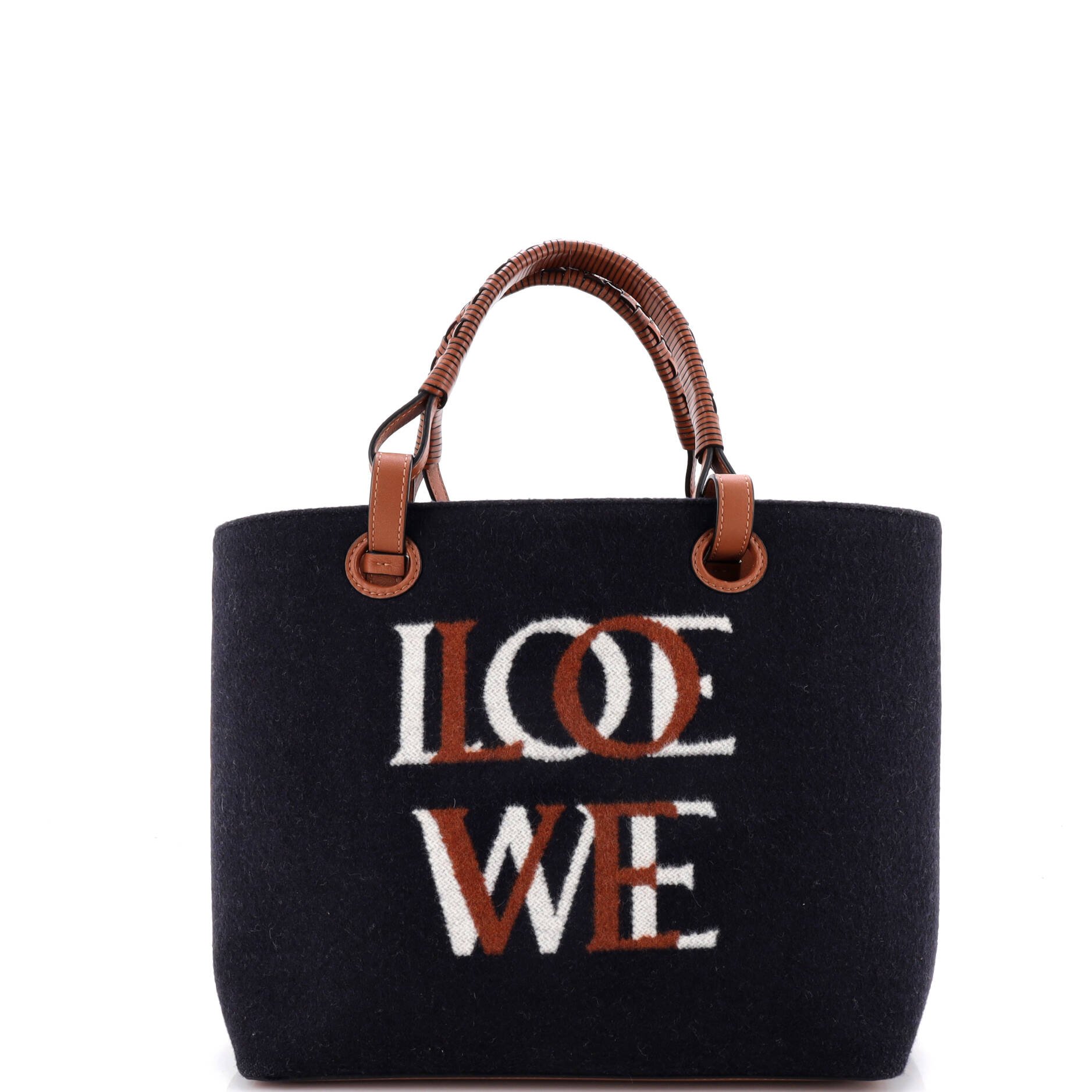 Love Anagram Tote Wool and Leather Small