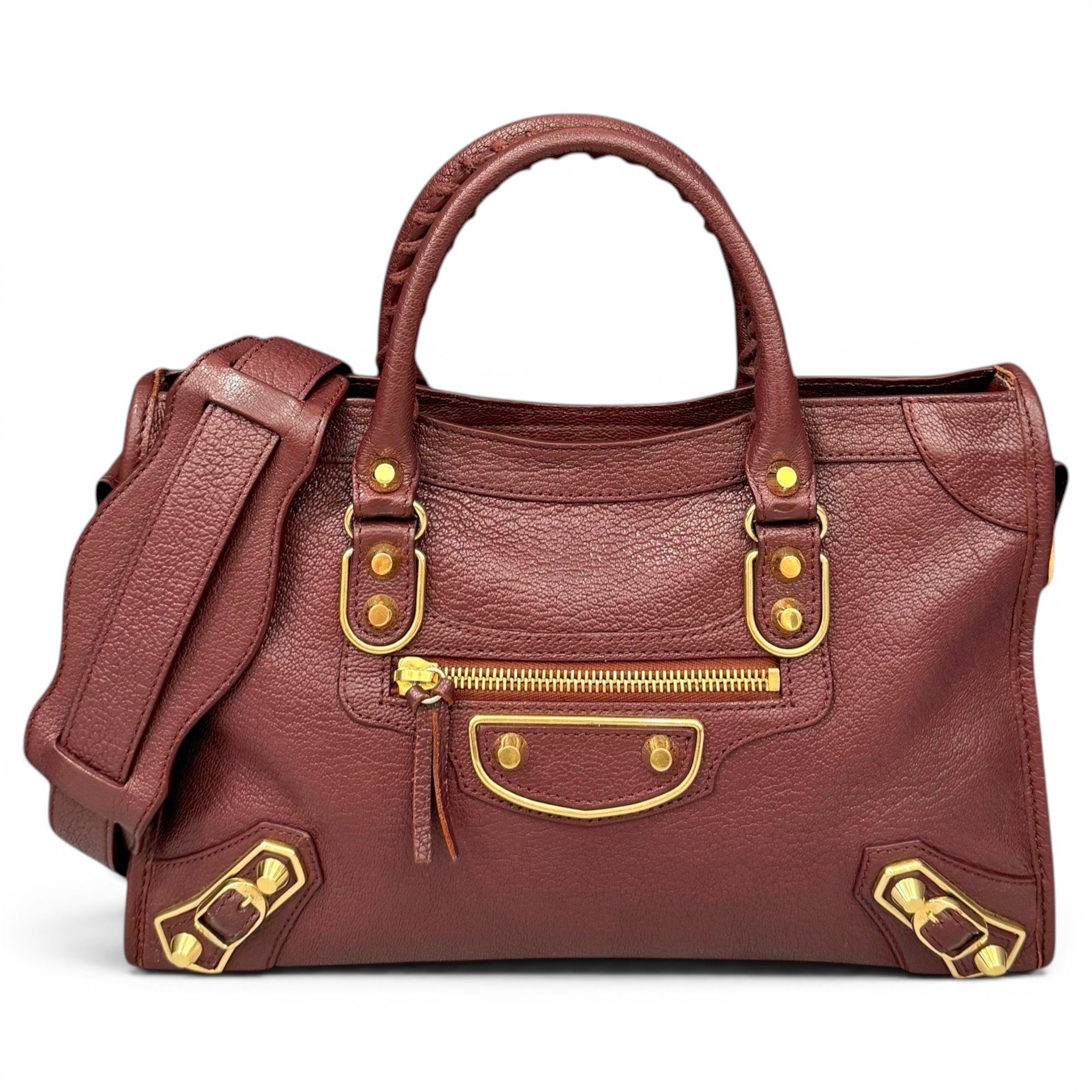 City leather handbag