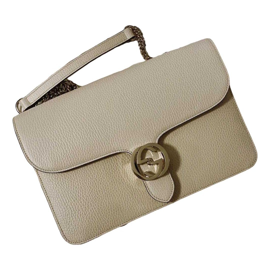 Interlocking leather handbag