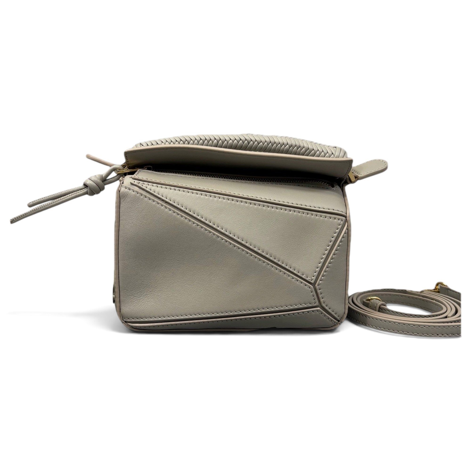 Puzzle leather handbag