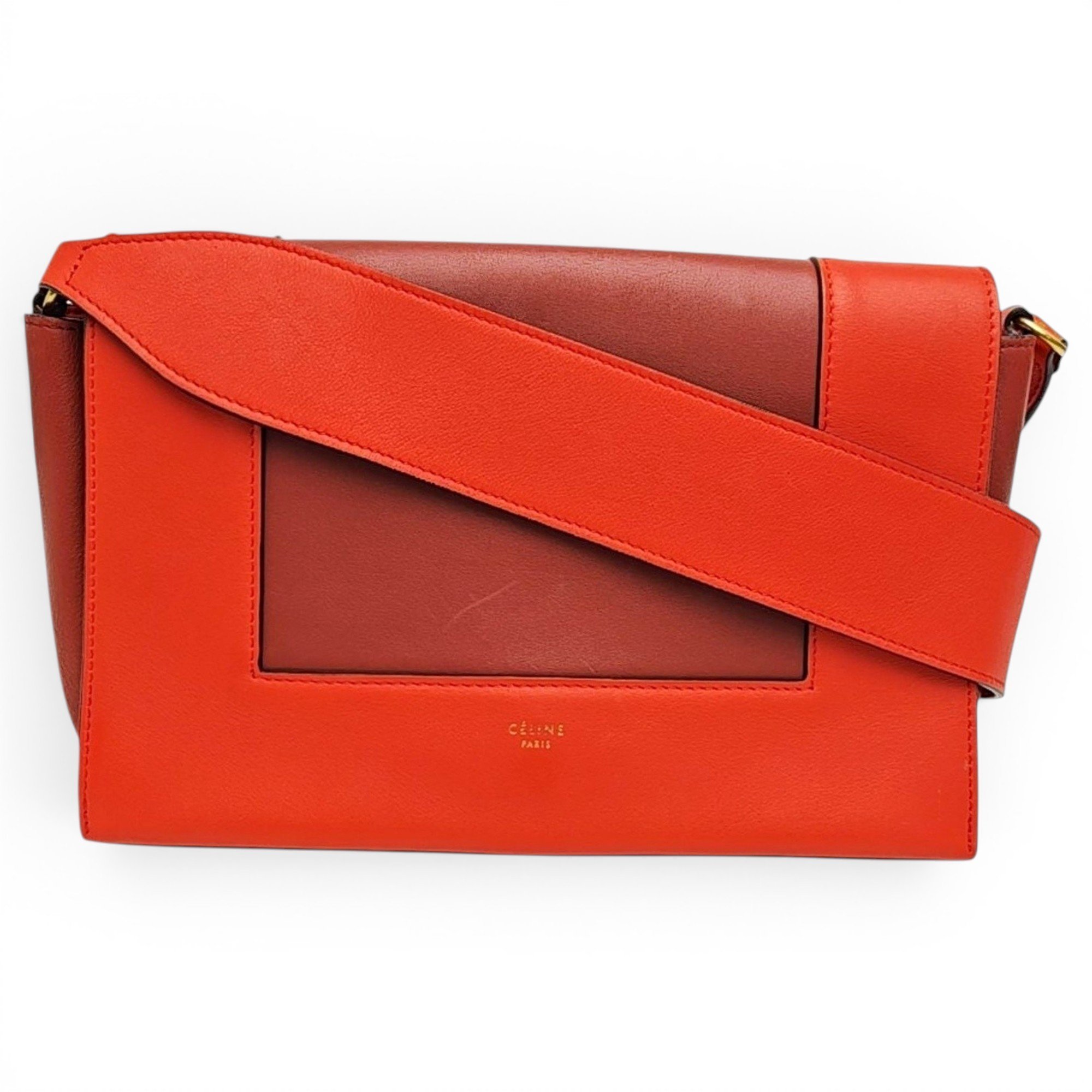 Frame leather handbag